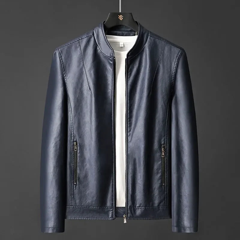 Carrington Leather Stand Collar Jacket