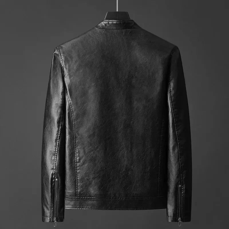 Carrington Leather Stand Collar Jacket